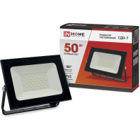 Светодиодный прожектор IN HOME СДО-7 50Вт 230В 6500К IP65 черный 4690612034638