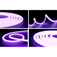 Светодиодная лента Apeyron для бани и сауны 5м, 24В, 14,4Вт/м, smd2835, 120д/м, IP68, фиолетовый/00-329