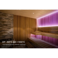 Светодиодная лента Apeyron для бани и сауны 5м, 24В, 14,4Вт/м, smd2835, 120д/м, IP68, фиолетовый/00-329