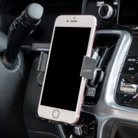 Держатель телефона SKYWAY на дефлектор (шир.58-85мм) 360 черный карбон S00301042