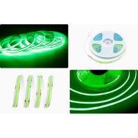 Светодиодная лента Apeyron 24В, 11Вт/м, COB, 352д/м, IP20, подложка 10мм, 5м, зеленый 00-359