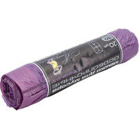Мешки для мусора фиолетовые с завязками (20 шт; 30 л; 50x60 см; 25 мкм; ПНД) ООО Комус 839692