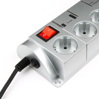 Сетевой фильтр Energenie SISN-SILVER-10 3м, 10А, серебристый