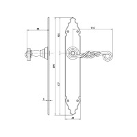 Дверная ручка Amig черная 102P-280х45