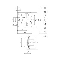 Дверная защелка Amig покрытие латунь 21-50 LP