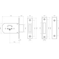 Врезной замок СТАНДАРТ 955-5К CP (хром; крестовой ключ; без ручек) 9274