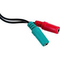 Переходник аудио Cablexpert Jack 3.5(M) 4pin/2xJack 3.5(F), 20см, черный, пакет CCA-417
