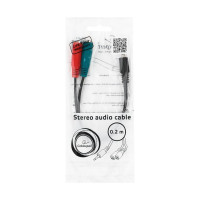Переходник аудио Cablexpert Jack 3.5(M) 4pin/2xJack 3.5(F), 20см, черный, пакет CCA-417