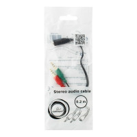 Переходник аудио Cablexpert 2хJack 3.5(M) 3pin/Jack 3.5(F), 20см, черный, пакет CCA-418