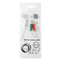 Переходник аудио Cablexpert 2хJack 3.5(M) 3pin/Jack 3.5(F), 20см, белый, пакет CCA-418W