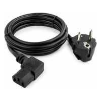 Кабель питания Cablexpert 1.8м Schuko-C13 VDE 10А черный угловой, разъем с заземлением PC-186A-VDE