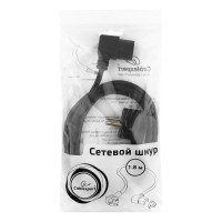 Кабель питания Cablexpert 1.8м Schuko-C13 VDE 10А черный угловой, разъем с заземлением PC-186A-VDE