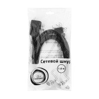 Кабель питания системный блок-монитор Cablexpert 1.8м C13-C14 VDE 3х0.75мм2, 10А с заземлением, 1.8м, черный, пакет PC-189-VDE