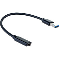 Кабель-переходник Cablexpert USB3.0 AM/Type-C(F), медь, Pro, 0.1м, черн, пакет A-USB3-AMCF-01