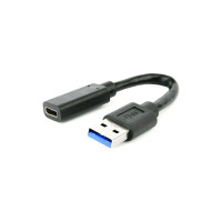 Кабель-переходник Cablexpert USB3.0 AM/Type-C(F), медь, Pro, 0.1м, черн, пакет A-USB3-AMCF-01
