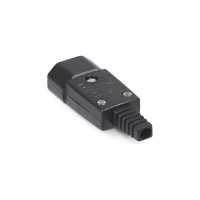 Разборная вилка Cabeus С14 10А, 250 V, черная IEC-320-C14