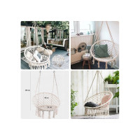 Подвесные качели кресло-гамак ZDK белый, с кисточками hammock4