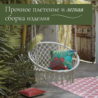 Подвесные качели кресло-гамак ZDK белый, с кисточками hammock4