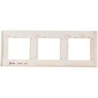 Рамка для розеток и выключателей ЭРА Серия 12 12510302 на 3 поста, Сатин, слоновая кость Б0052520