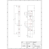 Врезной дверной замок DORF для ПВХ, м/о 92 мм, пл. 16 мм, д/м 25 мм, с фалевой защелкой DORF_92_16_25F