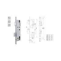 Дверной врезной замок ANBO (для ПВХ; м/о 92 мм; пл. 16 мм; д/м 35 мм; с фалевой защёлкой) ANBO114935