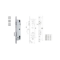 Дверной врезной замок ANBO (для ПВХ; м/о 92 мм; пл. 16 мм; д/м 25 мм; с роликовой защелкой) l4382 ANBO115125