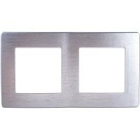 Рамка для розеток и выключателей ЭРА Серия 12 12510203 на 2 поста, Сатин, алюминий Б0052511