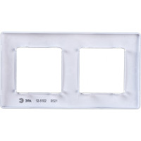 Рамка для розеток и выключателей ЭРА Серия 12 12510203 на 2 поста, Сатин, алюминий Б0052511