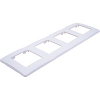 Рамка для розеток и выключателей ЭРА Серия 12 12510401 на 4 поста, Сатин, белый Б0052529