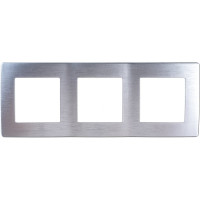 Рамка для розеток и выключателей ЭРА Серия 12 12510303 на 3 поста, Сатин, алюминий Б0052521