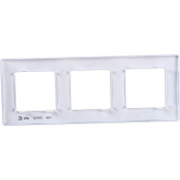 Рамка для розеток и выключателей ЭРА Серия 12 12510303 на 3 поста, Сатин, алюминий Б0052521