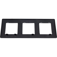 Рамка для розеток и выключателей ЭРА Серия 12 12510306 на 3 поста, Сатин, черный Б0052524