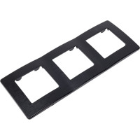 Рамка для розеток и выключателей ЭРА Серия 12 12510306 на 3 поста, Сатин, черный Б0052524