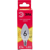 Светодиодная лампочка ЭРА RED LINE LED B35-6W-827-E14 R 6 Вт свеча теплый белый свет Б0052383
