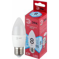 Светодиодная лампочка ЭРА RED LINE LED B358W840E27 R E27 / Е27 8 Вт свеча белый свет Б0050695