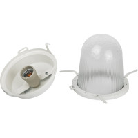 Светильник без решетки ЭРА Желудь сталь/стекло IP54 E27 max 100Вт 170х260 белый Б0052017