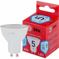 Светодиодная лампочка ЭРА RED LINE LED MR16-5W-840-GU10 R софит нейтральный белый свет Б0050689