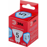 Светодиодная лампочка ЭРА RED LINE LED MR16-5W-840-GU10 R софит нейтральный белый свет Б0050689