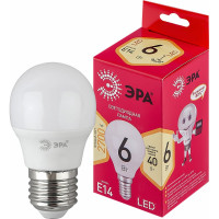Светодиодная лампочка ЭРА RED LINE LED P45-6W-827-E14 R Е14 / E14 6 Вт теплый белый свет Б0051058