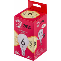 Светодиодная лампочка ЭРА RED LINE LED P45-6W-827-E14 R Е14 / E14 6 Вт теплый белый свет Б0051058