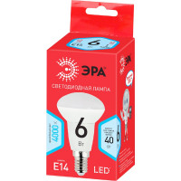 Светодиодная лампочка ЭРА RED LINE LED R50-6W-840-E14 R 6 Вт рефлектор нейт, белый свет Б0050700