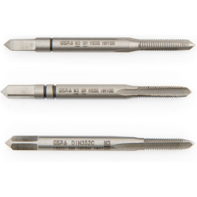 Ручные метчики GSR M3х0,5 HSSG DIN352 6H набор 3 шт для глухих и сквозных отверстий  B00105130
