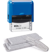 Самонаборный штамп Colop Printer пластмассовый, 5 строк 2 кассы, C30-SET син