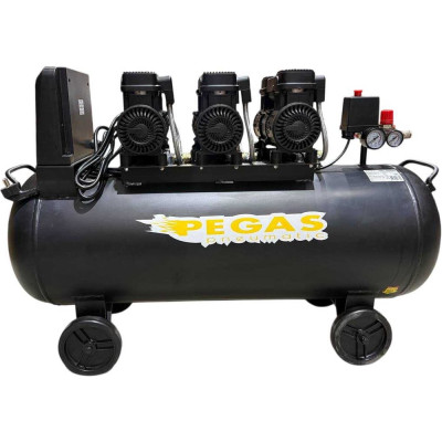 Компрессор малошумный Pegas pneumatic PG-4200, 100 л, 460 л/мин, 4.2 кВт, безмасляный 6623