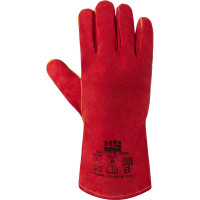 Спилковые краги Фабрика перчаток Трэк Люкс Красные ПЕР-ТР-PW-120