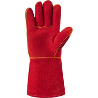 Спилковые краги Фабрика перчаток Трэк Люкс Красные ПЕР-ТР-PW-120