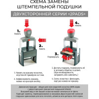 Подушка штемпельная двухсторонняя GRM, синяя, для 2045 2 Pads, 5215 2 pads, с краской на водной основе, для бумаги 179230027