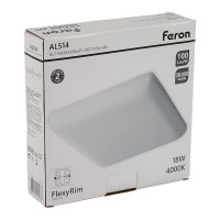 Светодиодный ультратонкий светильник FERON AL514, 18W 4000К, 1800Lm, IP20, белый 41571