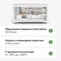 Силиконовый санитарный герметик KUDO (белый; 280 мл) KSK-121