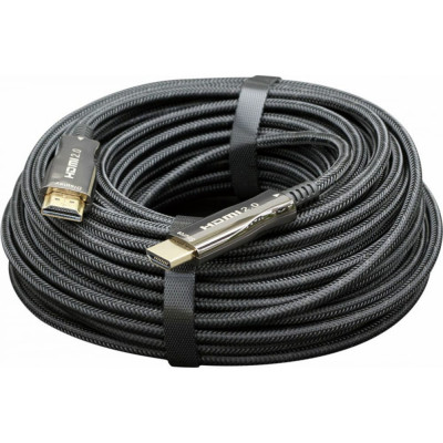Cablexpert Активный оптич-ий кабель HDMI 50м v2.0 19M/19M позол.разъемы, экран, AOC Premium S позол.разъемы экран CCBP-HDMI-AOC-50M